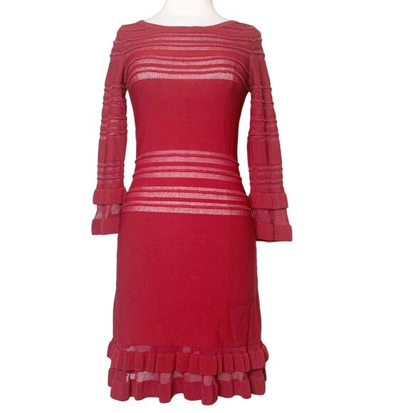 KNITZ For love & lemons illusion ruffle dress Sz S